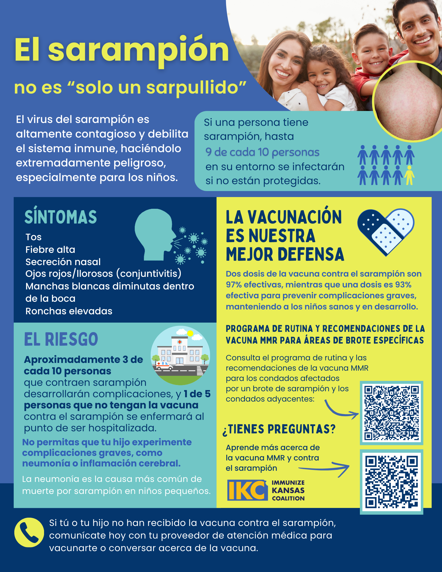 Folleto de IKC El sarampión no es solo un sarpullido